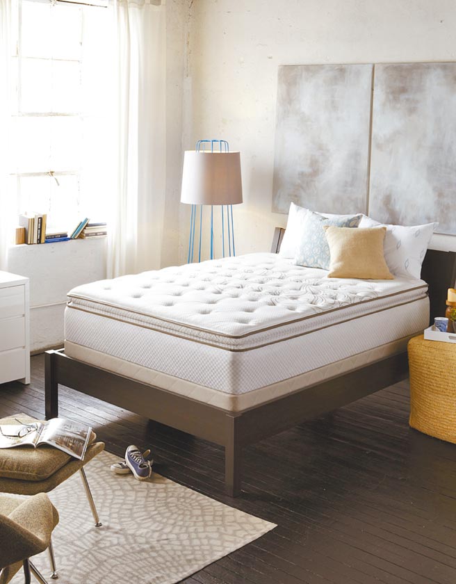 SEALY席伊丽新美梦系列马尔地夫双人床垫（152×190cm），原价7万元，特价3万9999元，再赠4200元活力枕1对+保洁垫1件。（SEALY席伊丽提供）