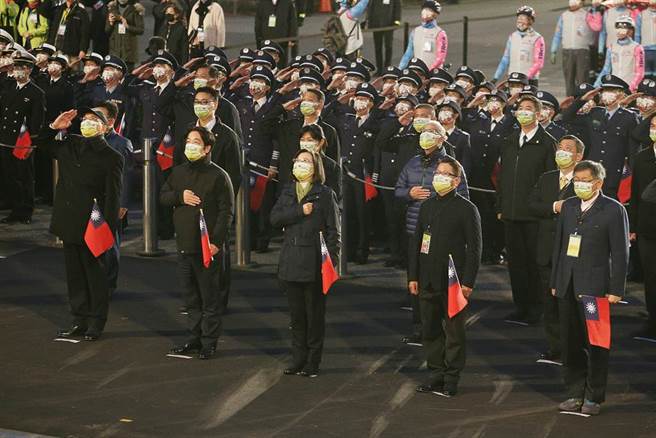 蔡英文总统、副总统赖清德、台北市长柯文哲等一同出席。（杜宜谙摄）