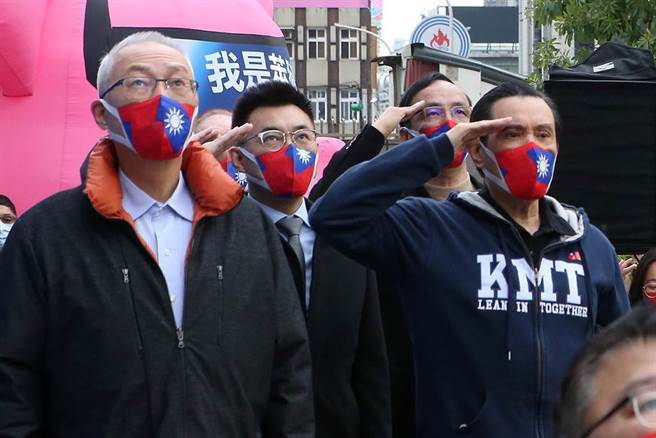 國民黨舉行元旦升旗典禮。（趙雙傑攝）
