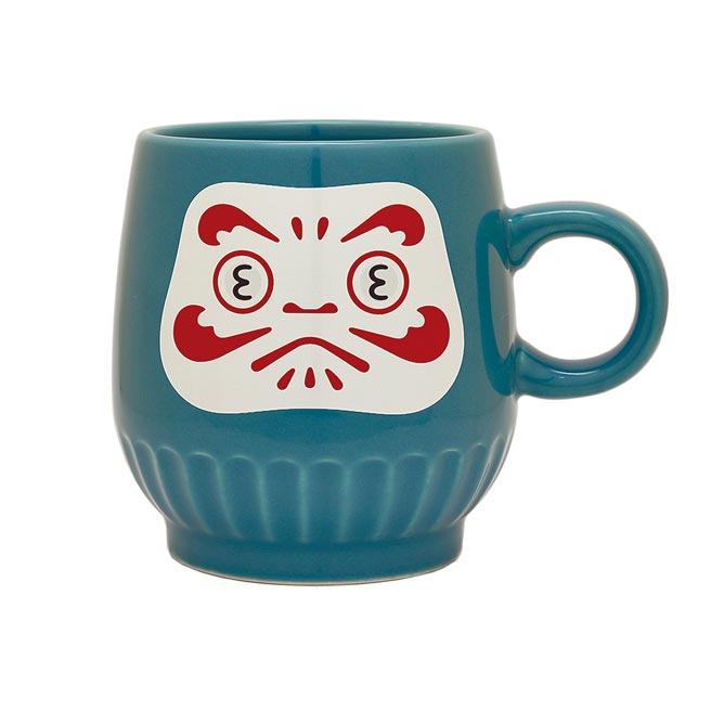 台隆手创馆日本达摩温感变脸马克杯（学业蓝），590元。（台隆手创馆提供）