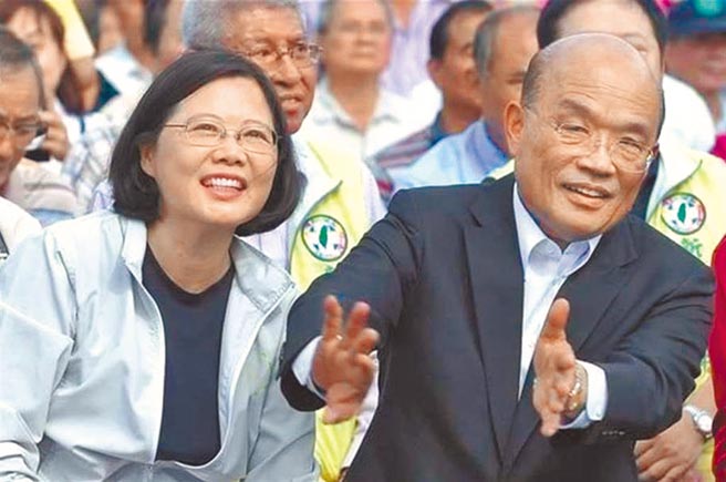 蔡英文总统(左)、行政院长苏贞昌(右)。（图／中时资料照）