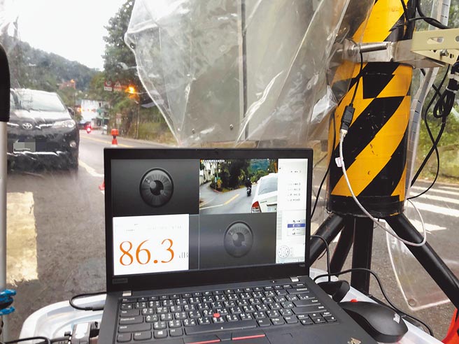 新北市聲音照相執法元旦上路，首日有221台車輛噪音超標，環保局將依法開罰1800至3600元。（新北市環保局提供／許哲瑗新北傳真）