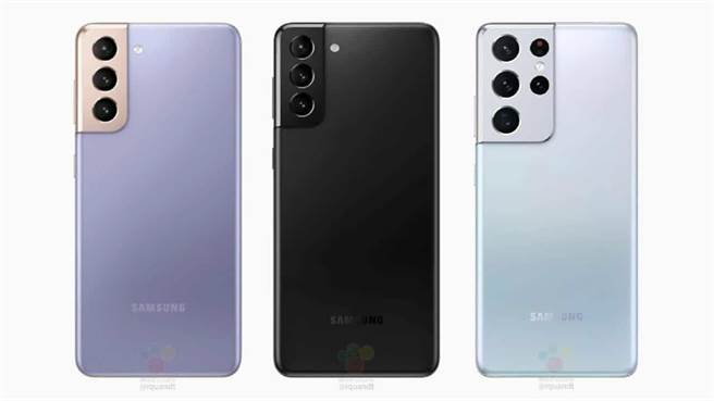 三星Galaxy S21系列网路爆料图片。（摘自Twitter @rquandt)
