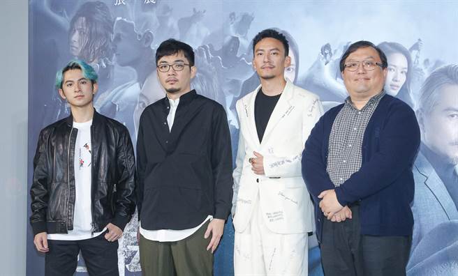 《缉魂》正式预告发布会，林晖闵（左起）、导演程伟豪、张震、监制唐在扬。（吴松翰摄）