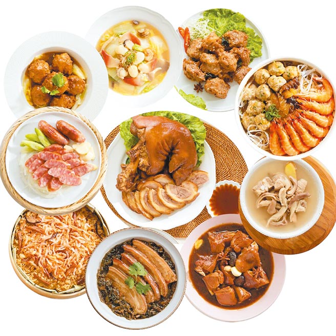 樂天市場推薦銷量亞軍年菜，台畜TAIWAN HAM十全十美年菜組，原價3705元，特價2688元。（樂天市場提供）