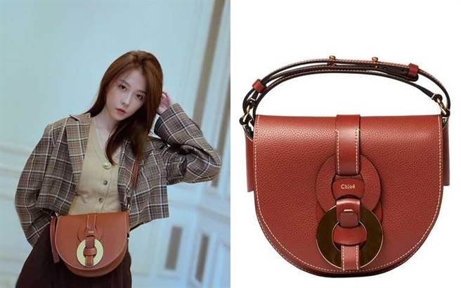 邵雨薇背的是Chloé Darryl咖啡色馬鞍包(42,900元)。(圖／翻攝邵雨薇IG、品牌提供)