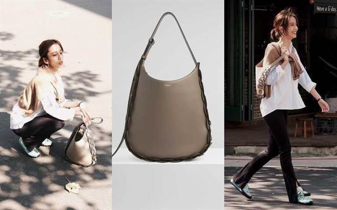 陳庭妮拿的是Chloe Darryl灰色中型肩背包(60,000元)。(圖／翻攝陳庭妮IG、品牌提供)