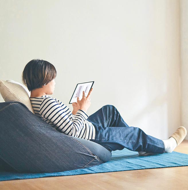 懒骨头沙发（含本体+椅套），可随意搬动亦可替换不同的椅套素材或顏色，5100至5800元。（无印良品提供）