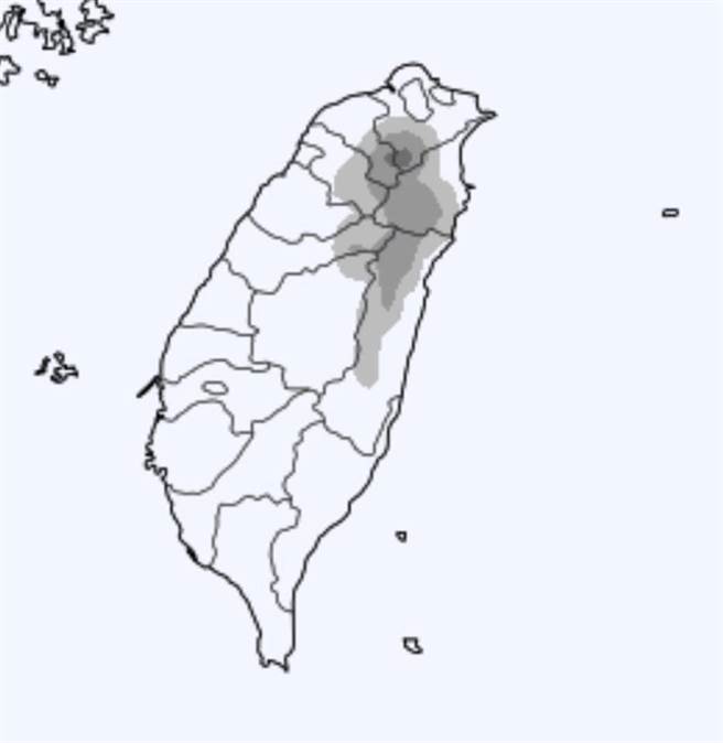 图为欧洲全球模式模拟明天(8日)凌晨3点至9点累积降雪分布。(翻摄自 贾新兴脸书)