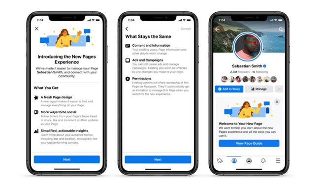Facebook 推出新版粉丝专页体验。（摘自Facebook Newsroom）
