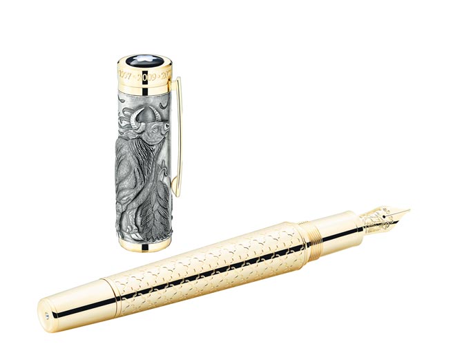 万宝龙推出中国牛年生肖限量款512钢笔，限量512只，17万7100元。（MONTBLANC提供）