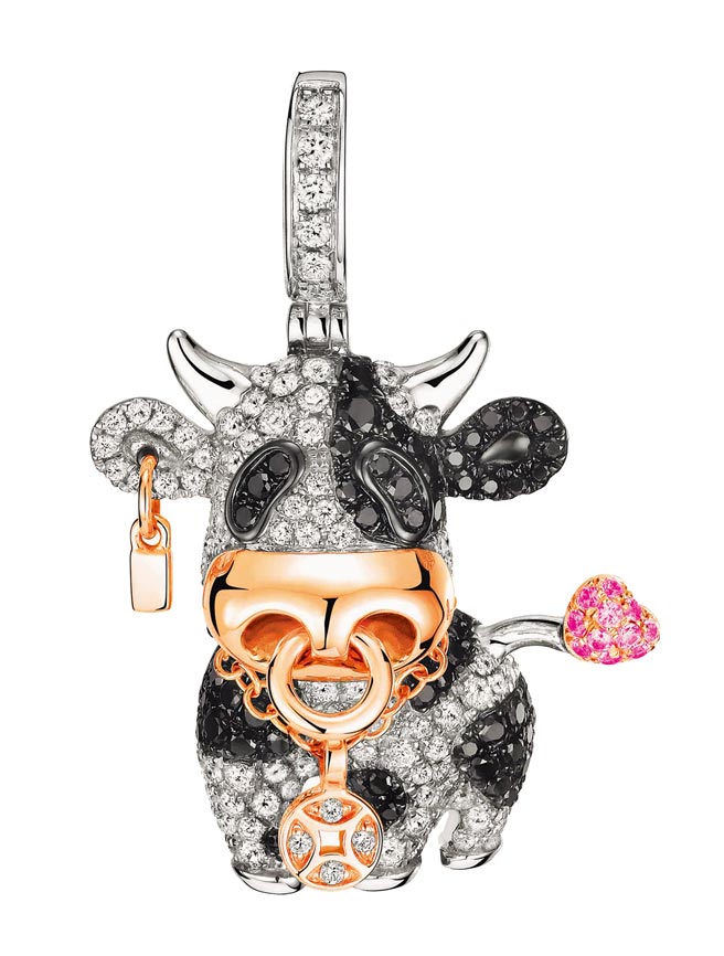 Qeelin在中国牛年推出「Niu Bo Bo」牛年珠宝，全球限量88件，27万2500元。（Qeelin提供）