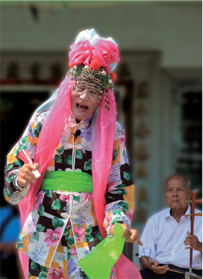 男性演员扮演的旦角。(台南市文资处提供／曹婷婷台南传真)