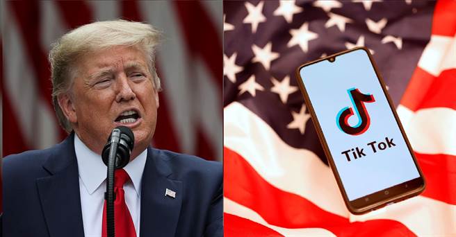 陆网民建议川普被社群媒体禁言后改用TikTok，如果川普真有志于2024卷土重来，显然不能忽视TikTok平台的影响力。（图／檔案照片合成图）
