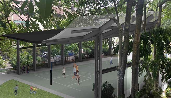 新竹市政府为了让学生不论晴雨都能上体育课，将斥资6812万为6所国中、小学打造风雨球场。（新竹市政府提供／陈育贤新竹传真）