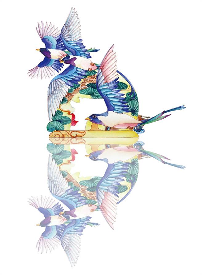 水上副灯「竹鹊松风迎春曦」。（观光局提供）