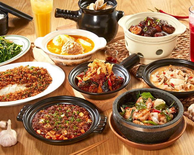 瓦城泰统集团旗下中式料理品牌-时时香SHANN RICE BAR主打创意中式料理。（丽宝Outlet提供／陈淑娥台中传真）