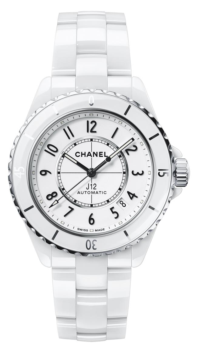 香奈儿J12白色抗磨精密陶瓷精钢腕表，21万2000元。（香奈儿提供）