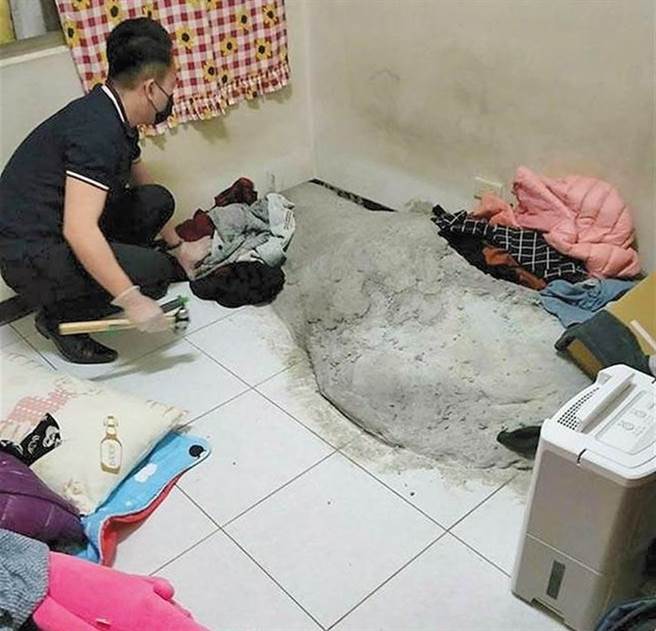 凶嫌张芳馨狠心杀害小姑叶秀凤，将尸体包裹棉被后以水泥封在叶秀凤房间内。（中时资料照）