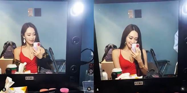 近期傅靖瑜晒工作美照，跨界客串电视影集挑战当性感尤物，深V洋装造型让网友都迫不急待影集上线。(图/ 摘自傅靖瑜IG)