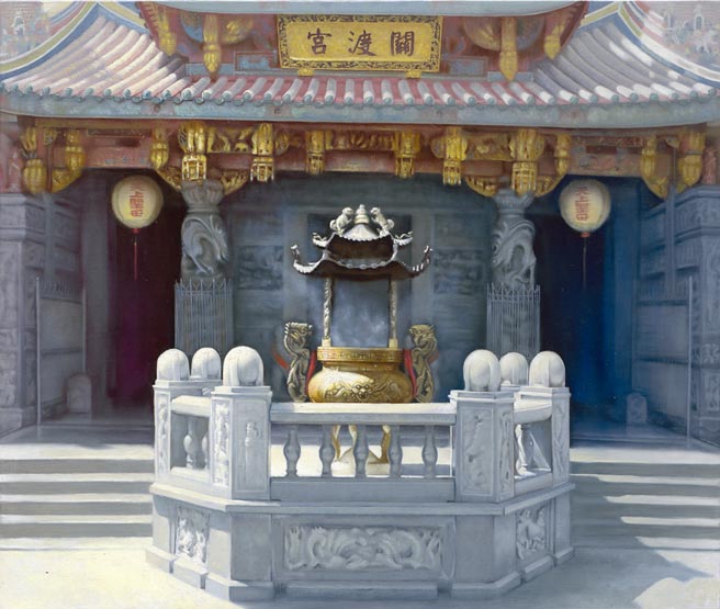 关渡宫大专西画新秀奖‧优选‧周圣杰‧《心之归属》‧2018‧油彩画布。图／台北市关渡宫提供