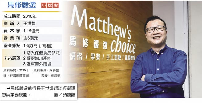 马修严选 小檔案　→马修严选执行长王世煌畅谈经营理念与业务规划。图／顏谦隆