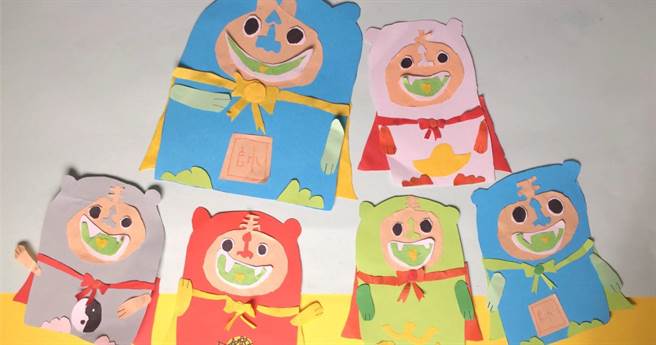 大观国小7位学生创作的风狮爷动画原型。（信谊基金会提供）