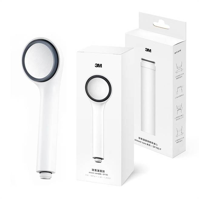 蝦皮購物的3M ShowerCare 除氯蓮蓬頭 SF100，一機一芯，原價1990元，優惠價1290元。（蝦皮購物提供）