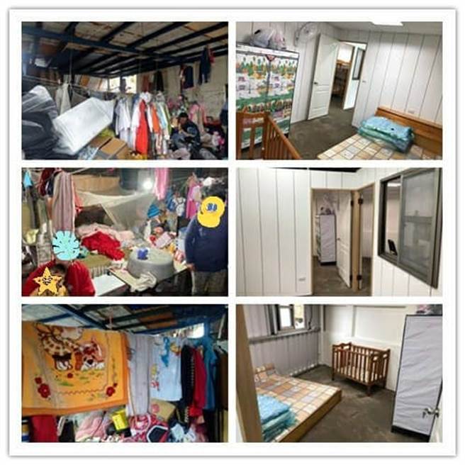 新北一名7岁居住在会愣风的铁皮屋中，家中环境脏乱、四周以垃圾当墙，全家仅靠爸爸打零工过活，连1岁的弟弟肚子饿也只能吃泡麵充飢。（图／社团法人爱的延续公益协会提供）