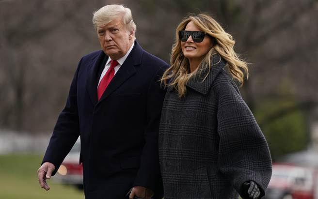 美国总统川普和第一夫人梅兰妮亚20日当天将离开白宫，但不迎接新任总统拜登夫妇。（美联社）