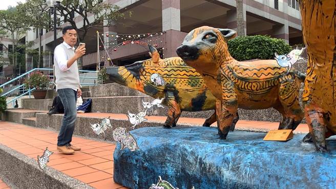 艺术家巴豪岚·吉岚的作品《回归》和AR科技做结合。(东吴大学提供／李侑珊台北报导)