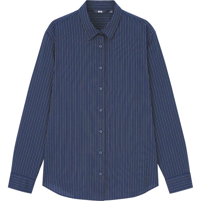 UNIQLO女装嫘萦条纹上衣，790元。（UNIQLO提供）