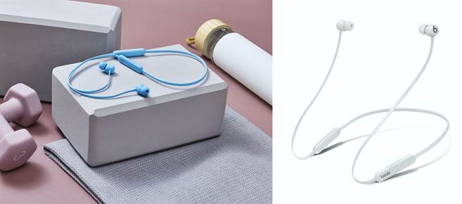 Beats Flex无线入耳式耳机推出冷焰蓝与卡其灰色。（Beats提供／黄慧雯台北传真）