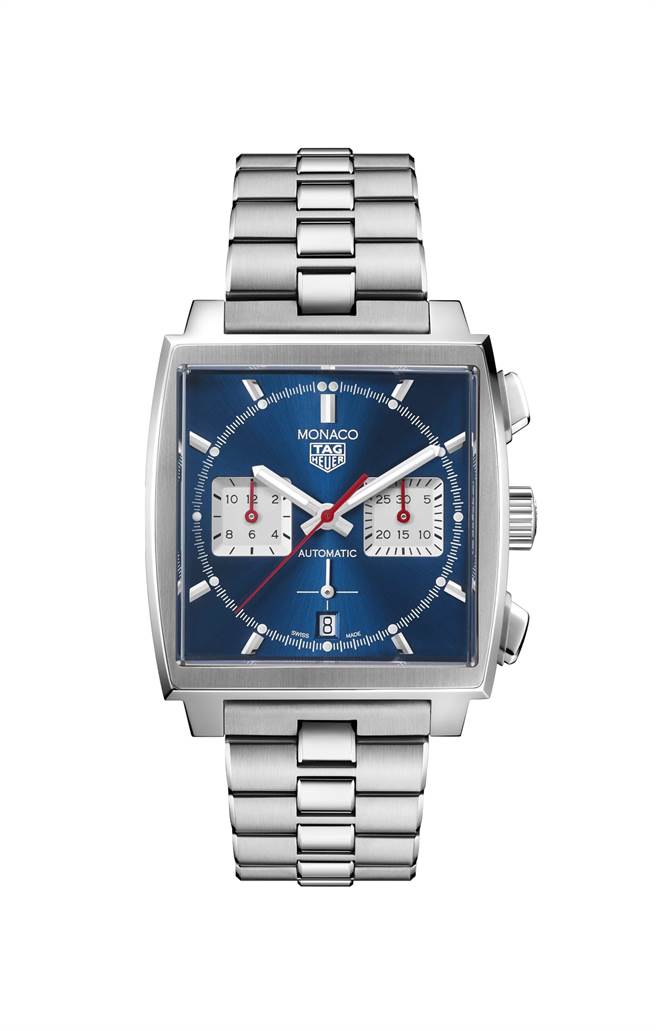 泰格豪雅Monaco H02 自动计时腕表，22万2100元。（TAG Heuer提供）