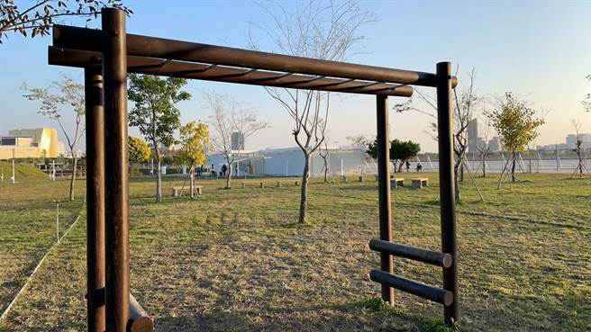 建設局強調，婦人到台中市中央公園使用吊單桿摔傷，傷者所需各種賠償都會全力協助。（民眾提供）