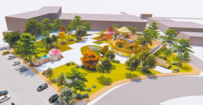 苗栗縣第3座親子公園日前舉辦命名票選活動，由「灣麗親子公園」以595票奪第1。圖為苑裡親子公園配置圖。（苗栗縣政府水利處提供／巫靜婷苗栗傳真）