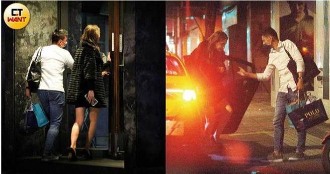 肩帮扛包、手拿提袋之余，施捷夫还不忘伸手搀扶下车的安妮，非常具有绅士风度。（图／本刊摄影组）