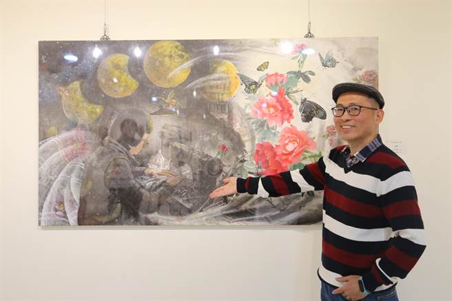 谢弘志作品「春晖：母亲岁月的流逝，创造出孩子的春天」。（葫芦墩文化中心提供／陈淑娥台中传真）