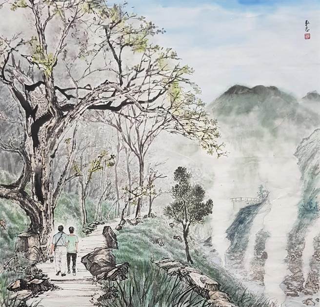 谢弘志作品「牵手」。（葫芦墩文化中心提供／陈淑娥台中传真）