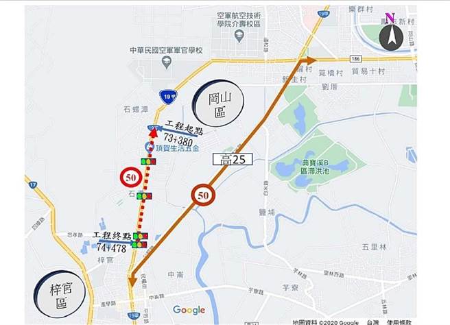 「台19甲线73K＋380~74K＋478路基路面拓宽工程」将于2月3日开工进场，工程预计2022年6月完工。（三工处提供／林瑞益高雄传真）
