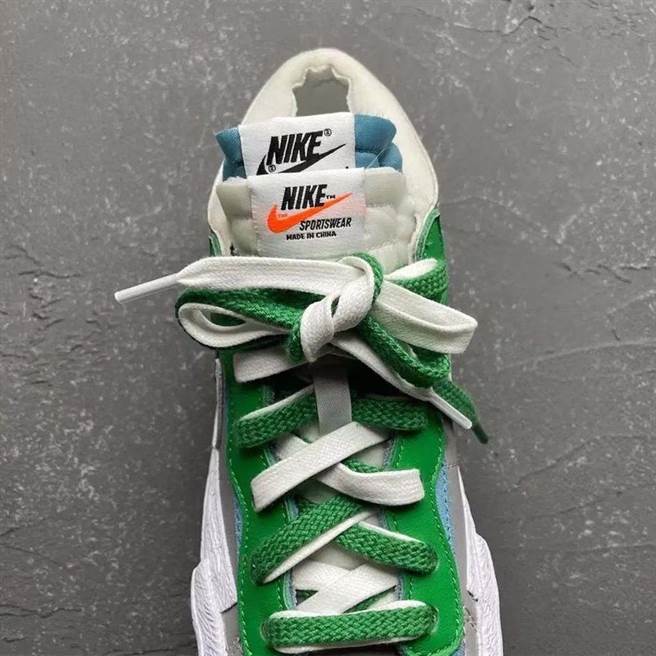 sacai双层设计继续烧！sacai x Nike Blazer 灰绿配色曝光（图／BEEMEN蜂报提供）