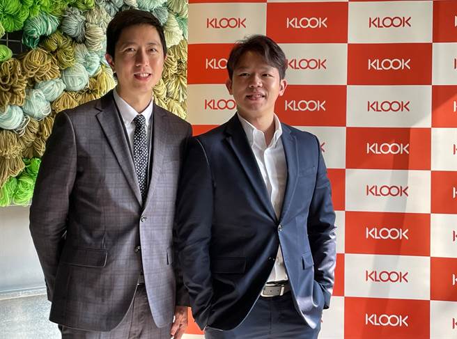 KLOOK財務長莊尚源（左）與KLOOK台灣資深市場行銷總經林耀民。（黃慧雯攝）