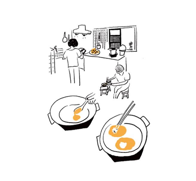 冬天了 好想做盘蛋饺啊（图/Bianco Tsai绘图）