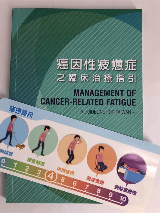 医护界编订的癌因性疲惫症之临床治疗指引，提高病人与医护人员对癌疲惫的重视。（怀特生技提供）