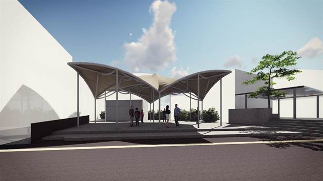 西盛市民活动中心未来将採用採用造形膜构设计开放式公共空间。（新庄区公所提供／李俊淇新北传真）