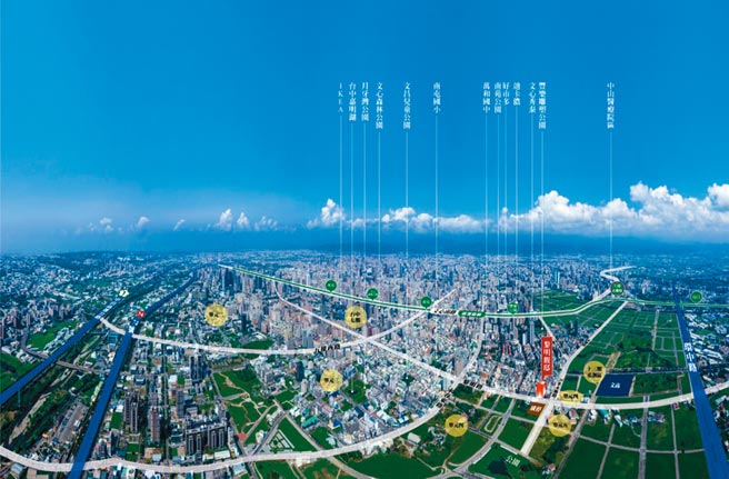 佳茂黎明观邸富揽八期繁华与绿意。图╱薪曜广告提供