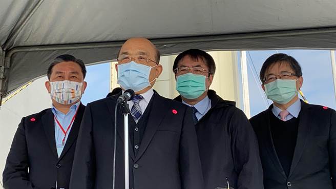 蘇貞昌今天上午視察沙崙綠能智慧科學城，被問到黃芳彥一事，直言震驚。（曹婷婷攝）