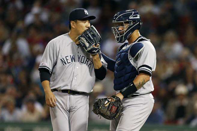 在洋基时田中将大与主战捕手桑契斯是好搭檔。（美联社资料照）