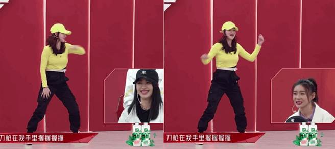 张柏芝在《乘风破浪的姐姐2》唱跳，手脚不协调的模样让现场其他人都笑了。(图/ 摘自微博)