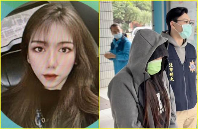 诈团用正妹照（左）当头像；诈团「阿肥妹」（右）遭逮。（警方提供）